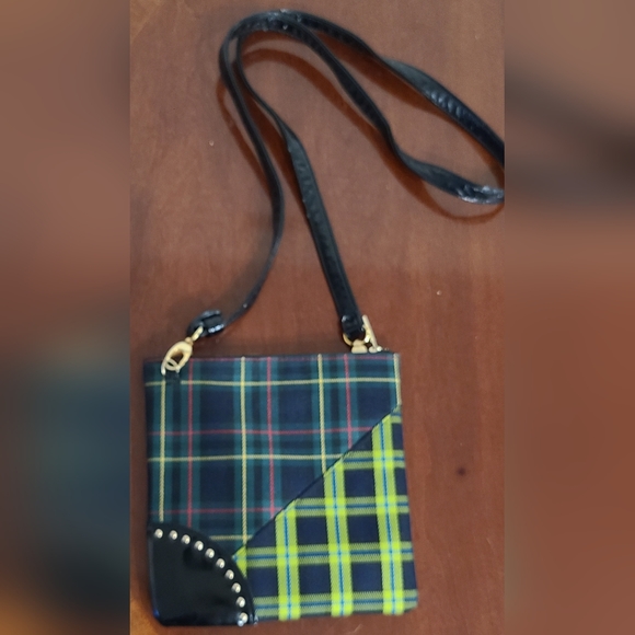 LIMITED EDITION MAC PLAID CROSSBODY STUDDED MESSENGER BAG - Picture 4 of 9
